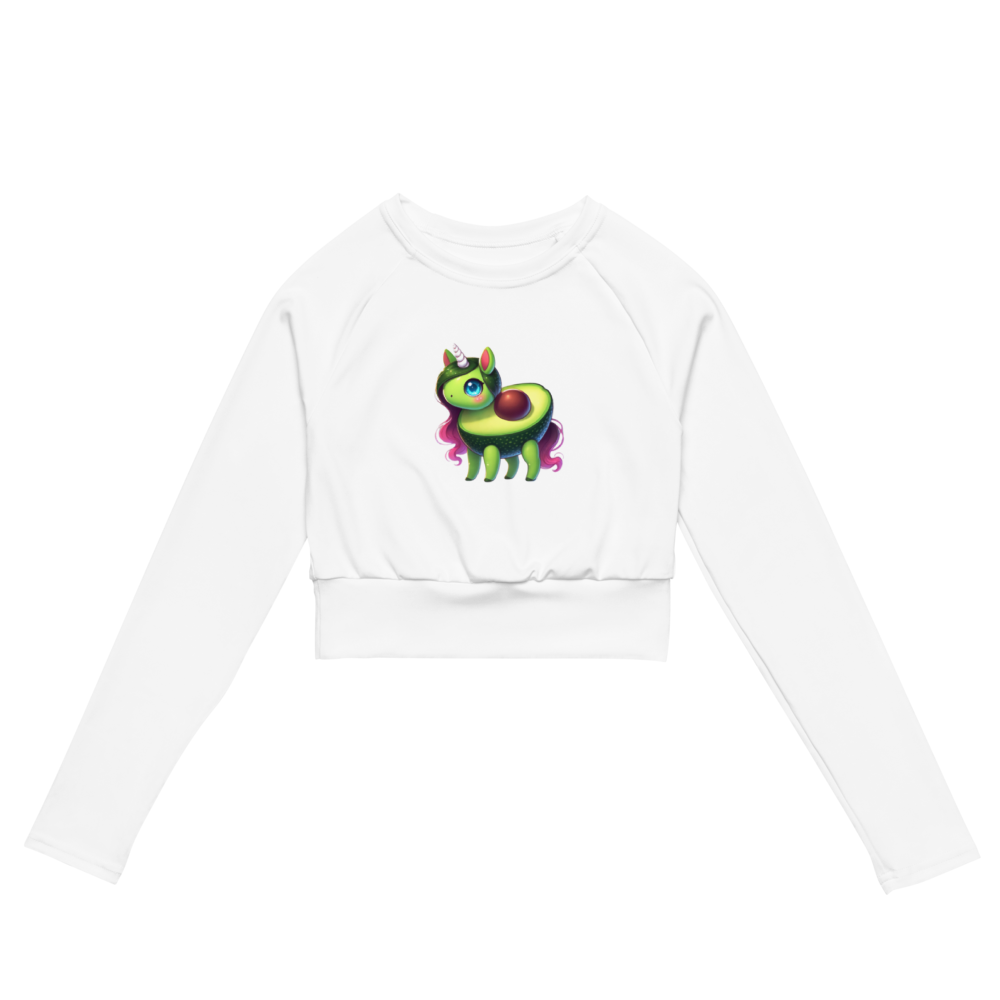 My Little Avocorn Women’s Long Sleeve Crop Top – Cute, Cozy, and Drenched in Unnecessary Avocado-Related Drama ???